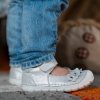 Baby shoes PONKI BAREFOOT Flower Silver №19-21