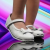 Children's ballerina shoes PONKI QUITY-PANDEL WHITE sizes 31-36