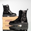 Cizme pentru copii **PONKI Lovewalks Black Patent**, mărimi **30–35**