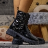 Youth Ankle Boots PONKI ROSES BLACK-LAK, sizes 36-39