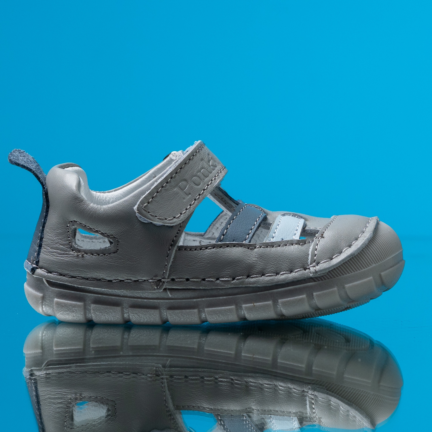 Baby barefoot sandals PONKI BAREFOOT SPLITT GREY №19-21