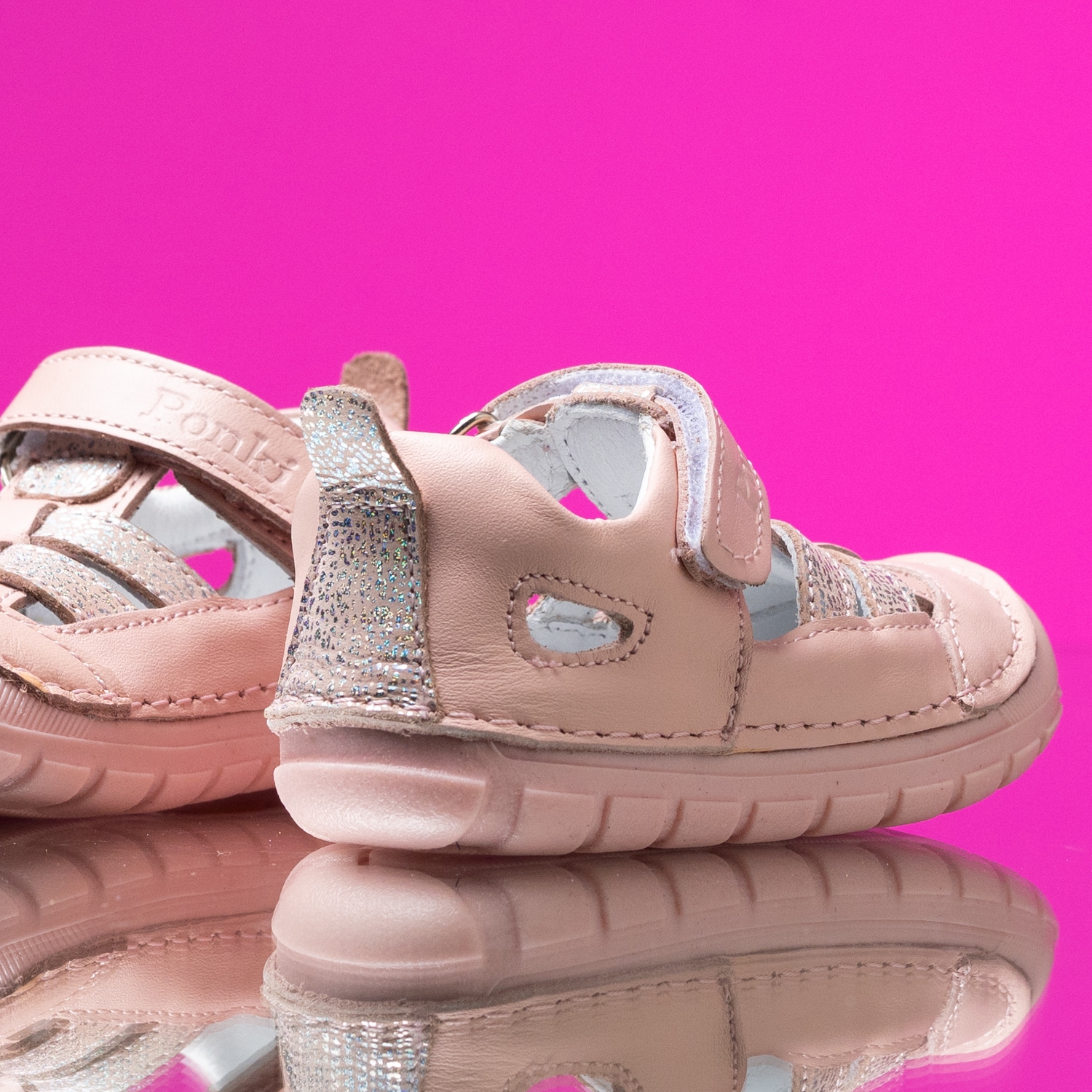Baby barefoot sandals PONKI BAREFOOT SPLITT POWDER №19-21