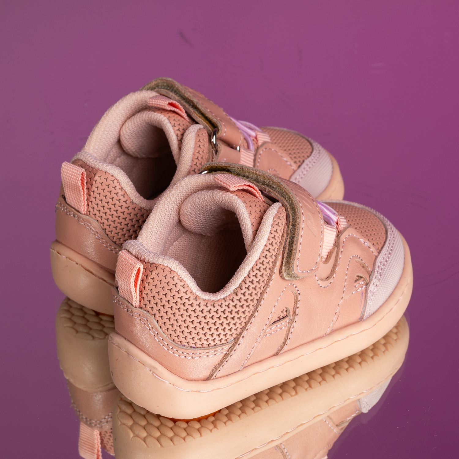 Pantofi barefoot pentru bebeluși **PONKI Barefoot SQUASH II Pudră** №22–25