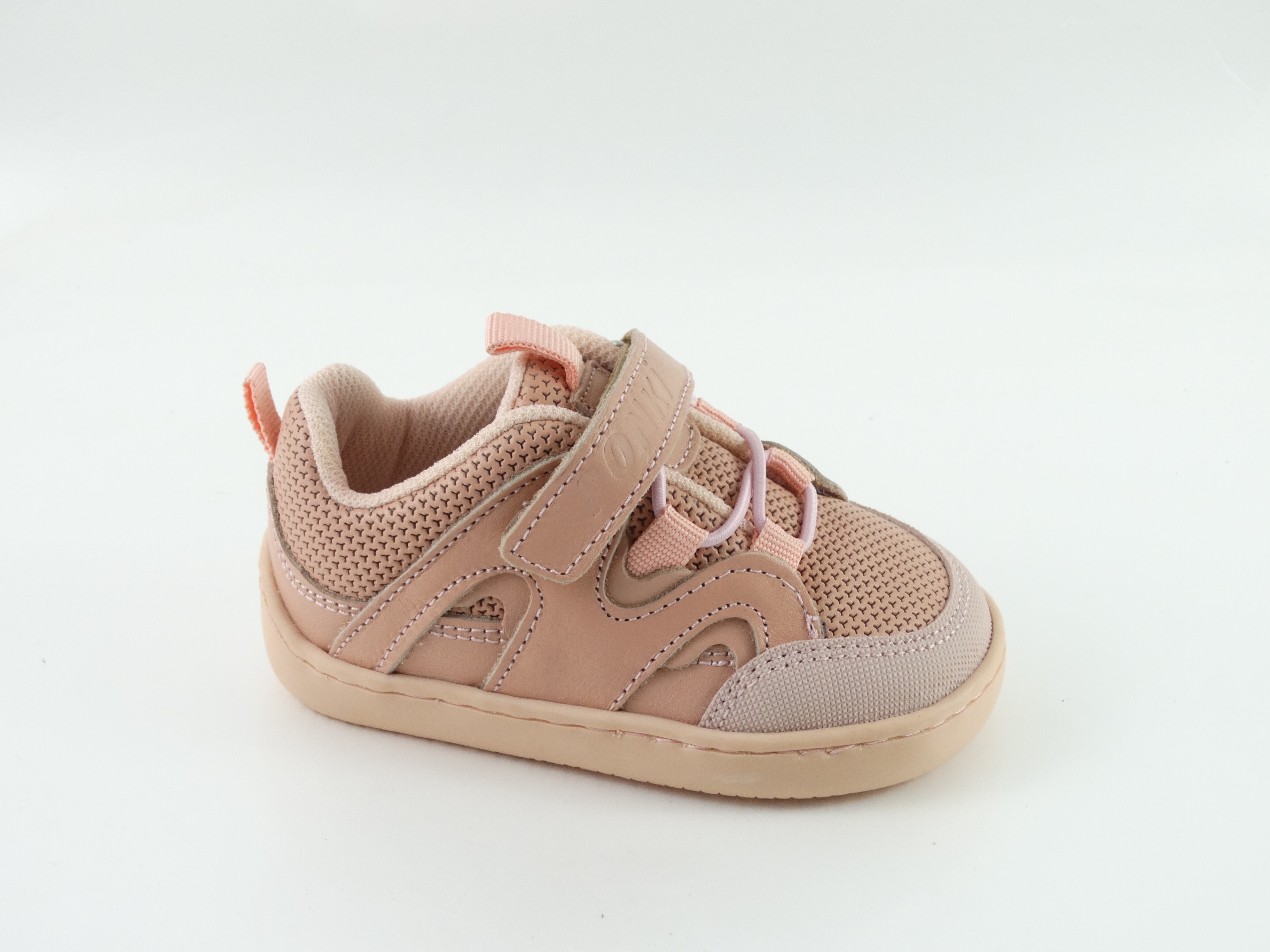 Pantofi barefoot pentru bebeluși **PONKI Barefoot SQUASH II Pudră** №22–25