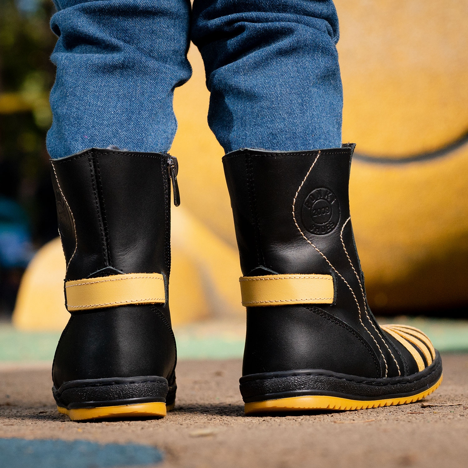 Baby booties PONKI LINES BLACK №22-25