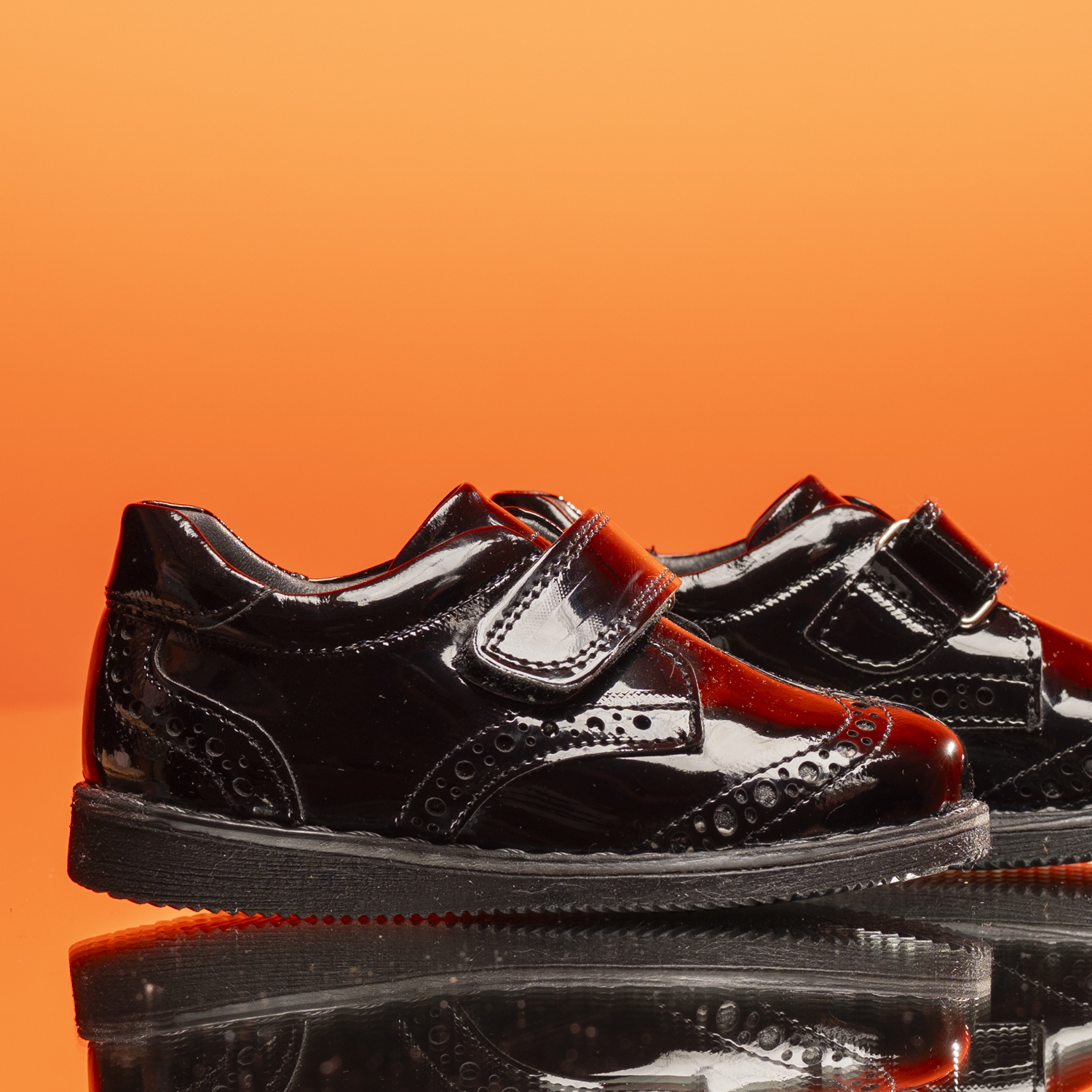 Baby formal shoes PONKI ELEGANCE Black-Grey, sizes 26-30