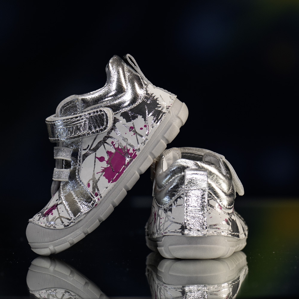 Baby Shoes PONKI BAREFOOT Print Silver №19–21