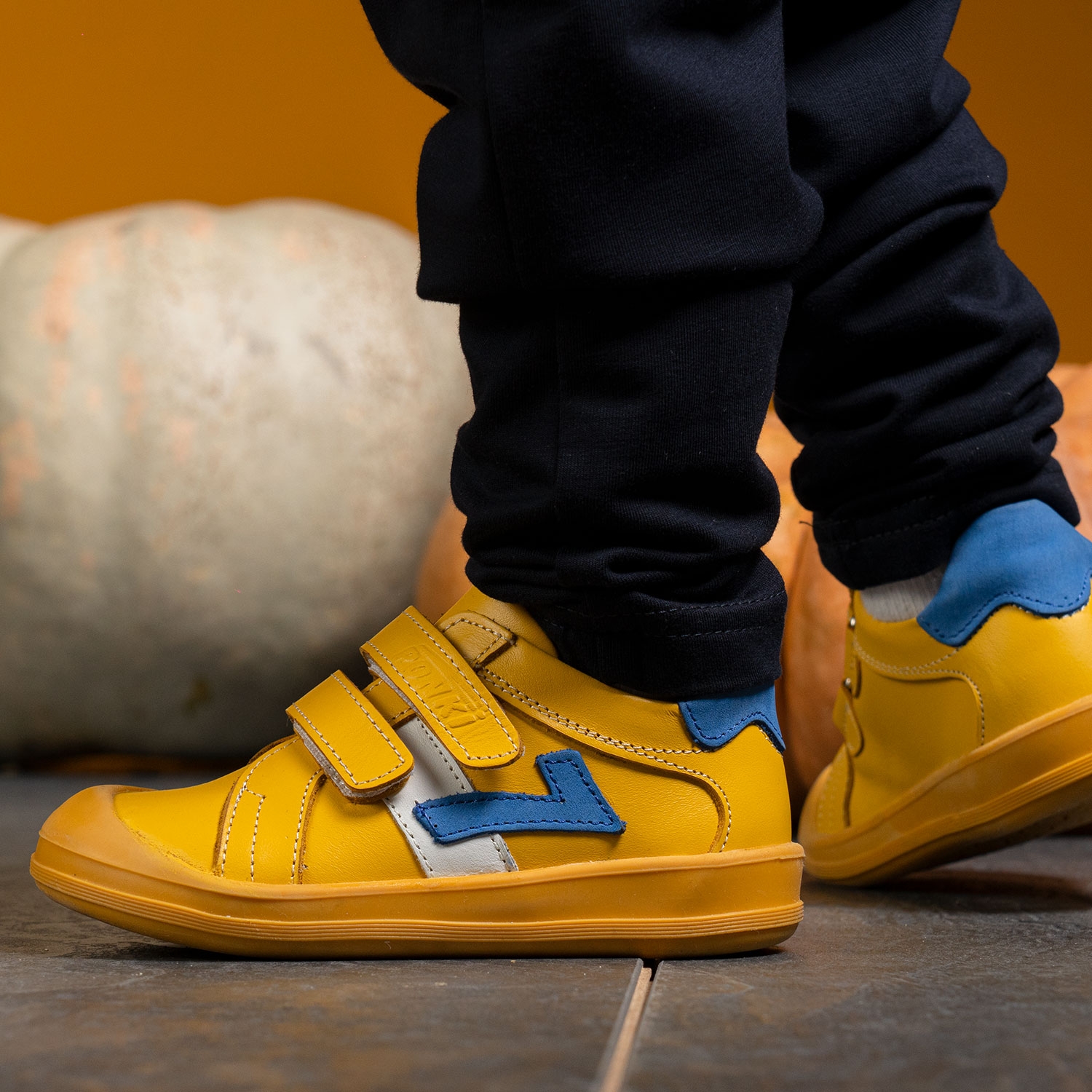 Baby shoes PONKI Crossed YELLOW №22-25