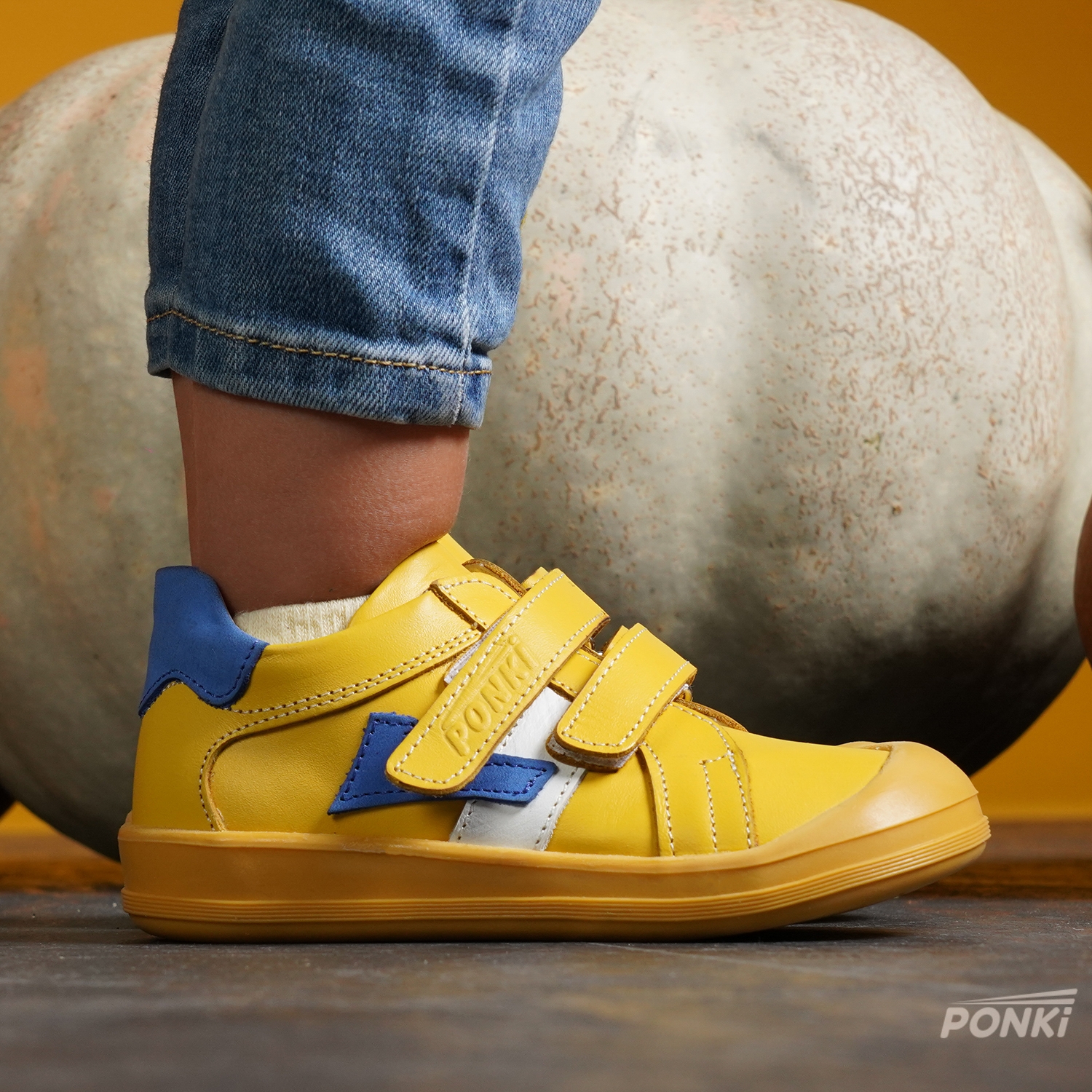 Baby shoes PONKI Crossed YELLOW №22-25
