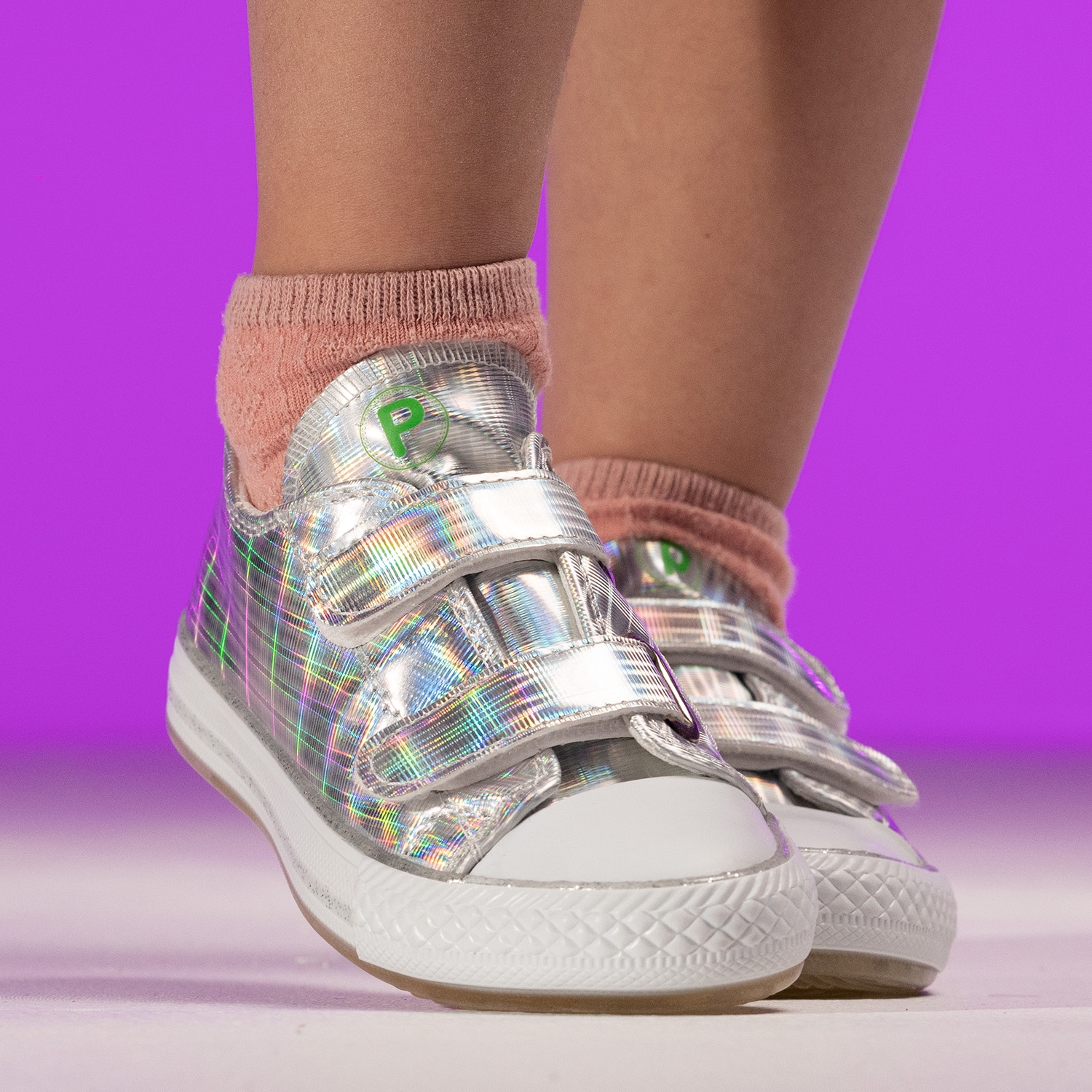 Baby sports shoes with luminous soles PONKI CNW-RS Silver №21-25