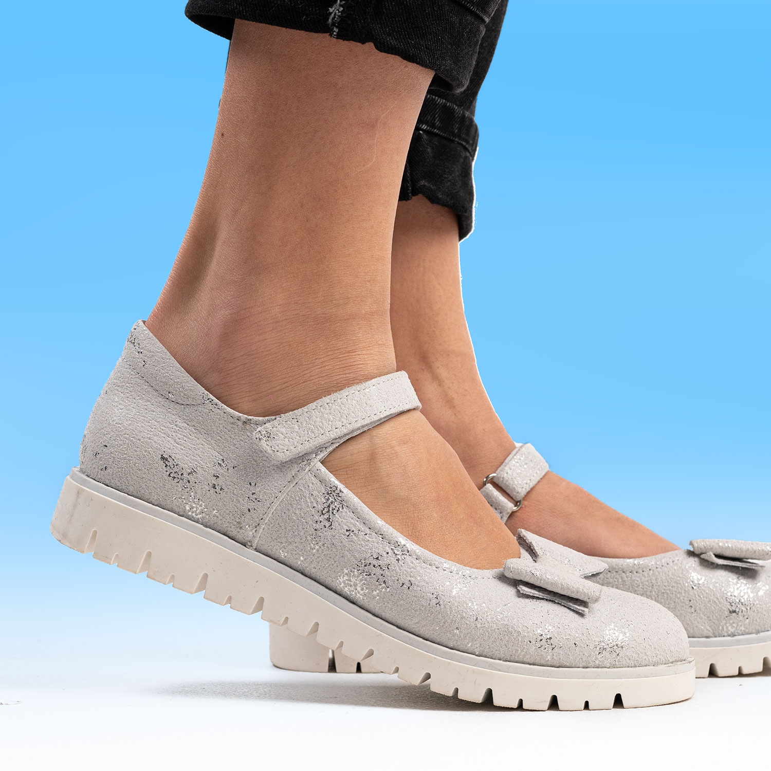 Children's ballerinas PONKI BELEZZA SILVER №26-30
