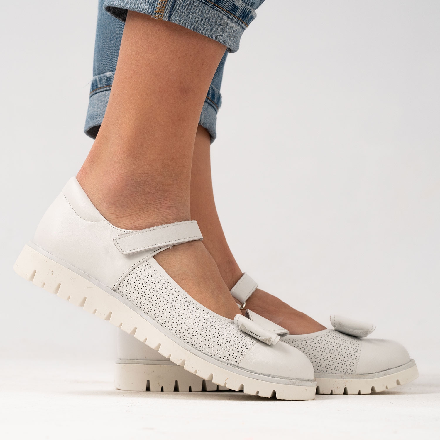 Children's ballerinas PONKI BELEZZA WHITE №26-30