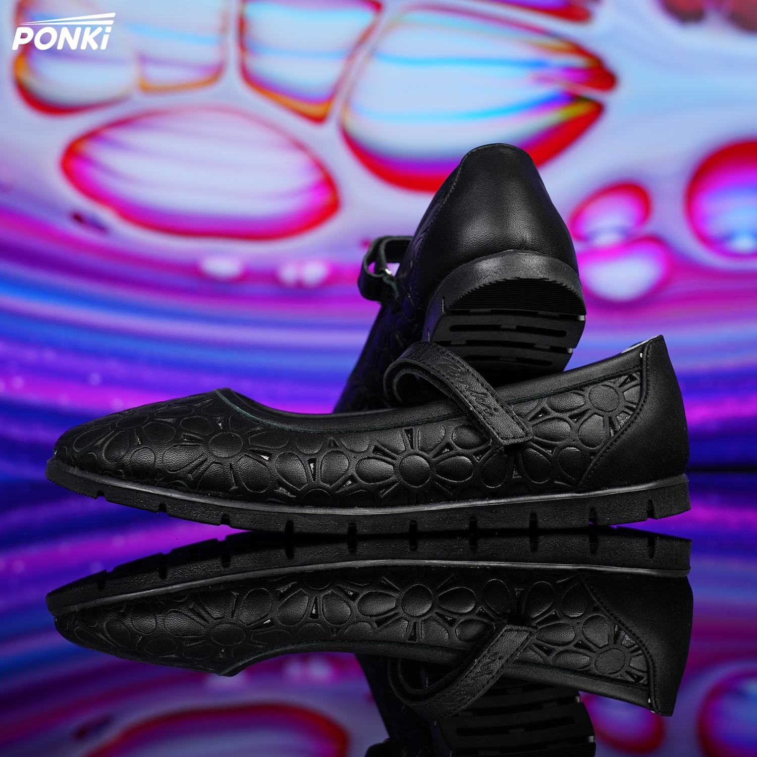 Children's Ballerinas PONKI QUITY BLACK, Sizes 31-36