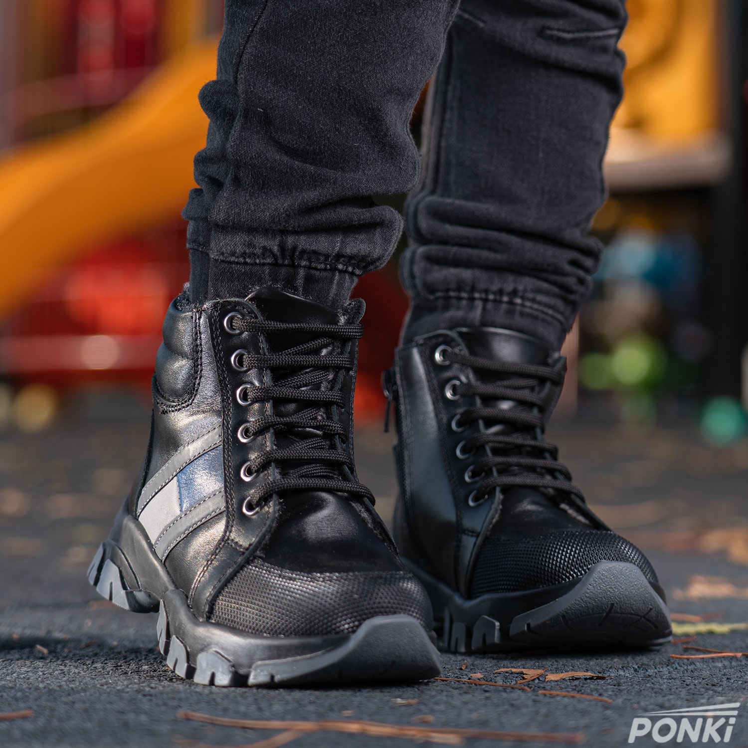 Children's boots PONKI HLFGR BLACK №26-30, №31-36