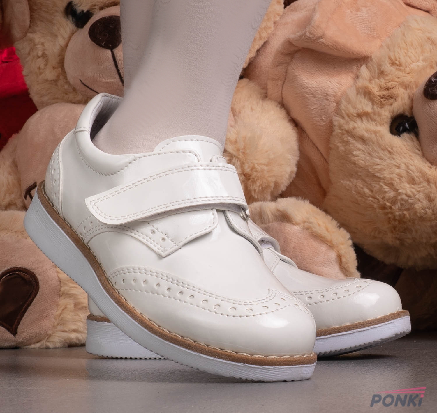  Children’s formal shoes PONKI ELEGANCE WHITE BROWN №26-30