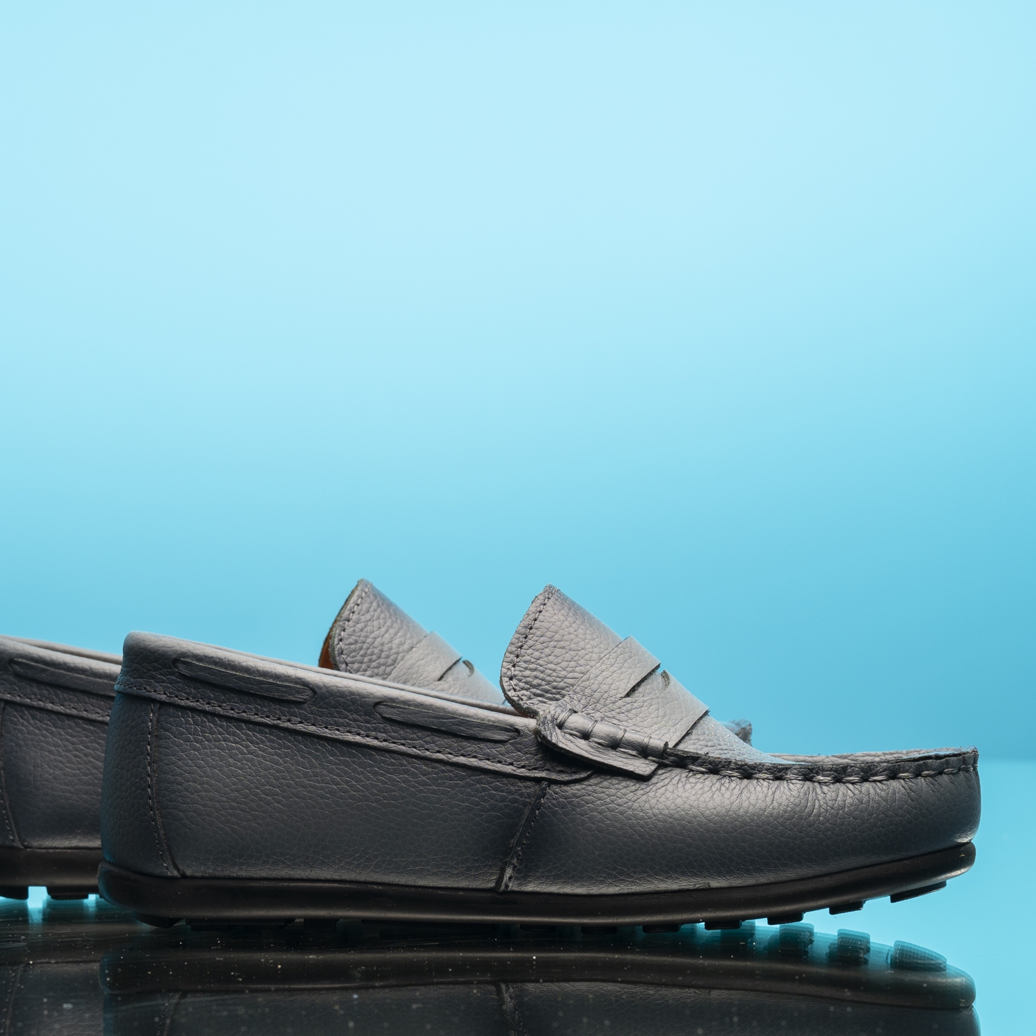 Children's moccasins PONKI GLASSES GREY №26-30