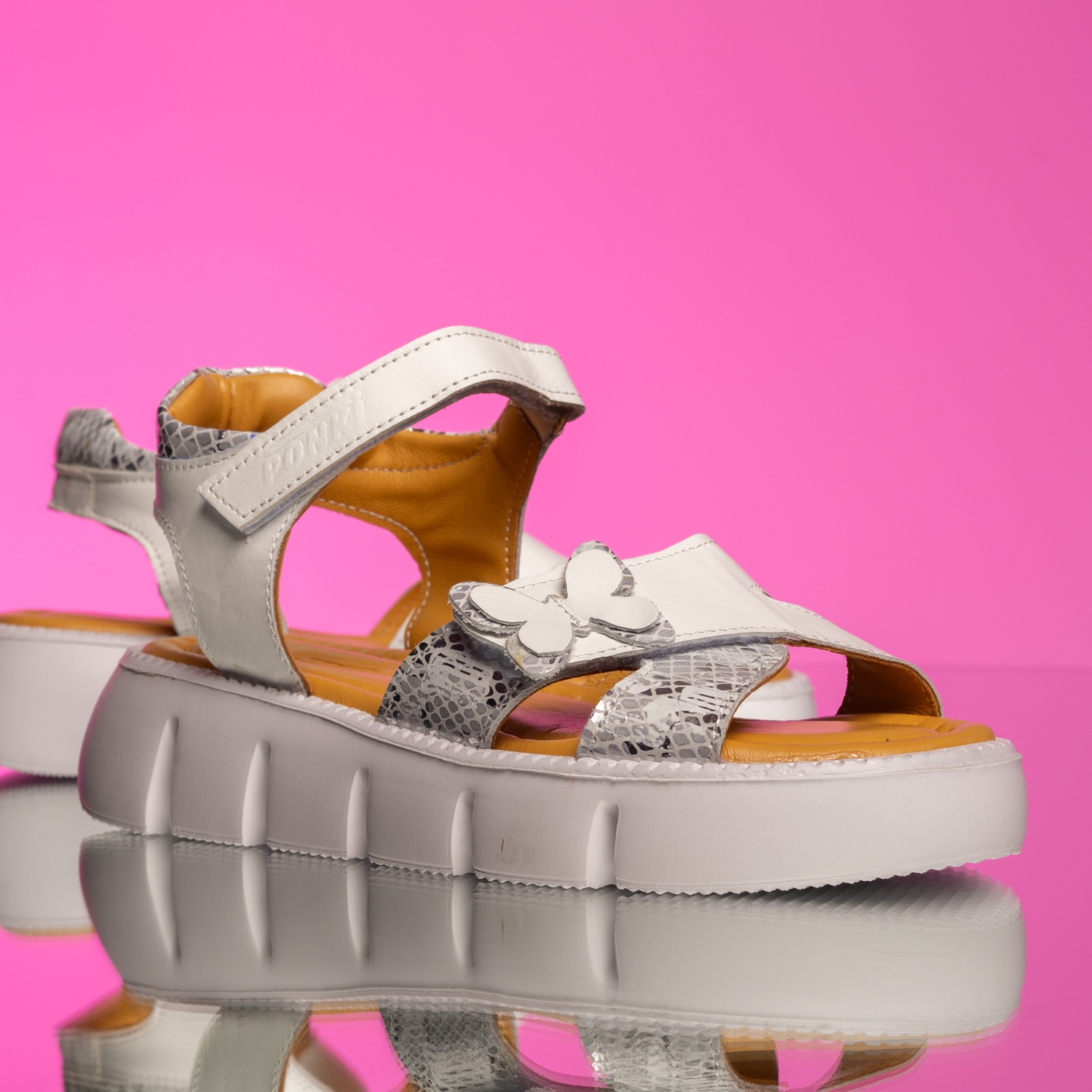 Children's Sandals PONKI Mariposa White №31-36