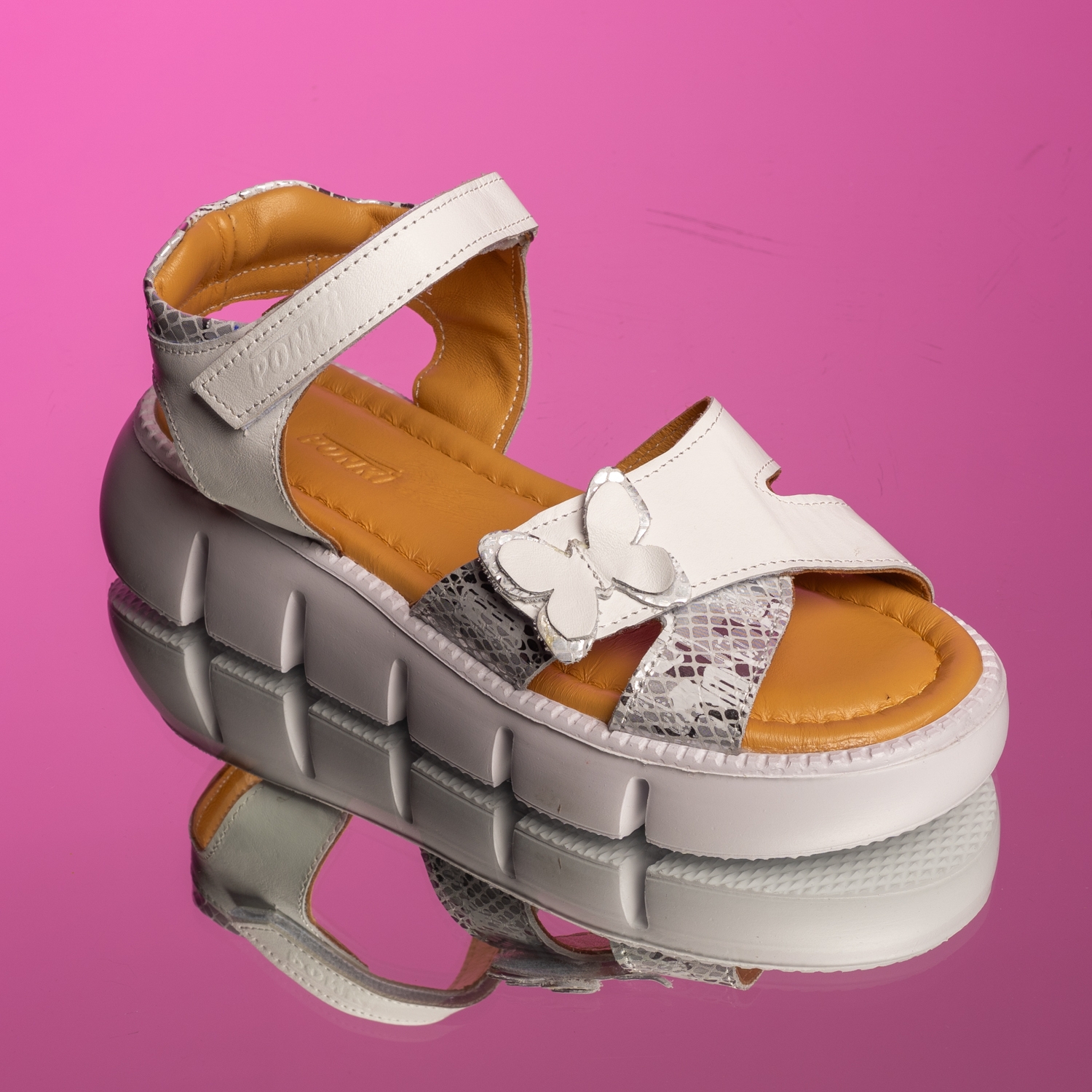 Children's Sandals PONKI Mariposa White №31-36