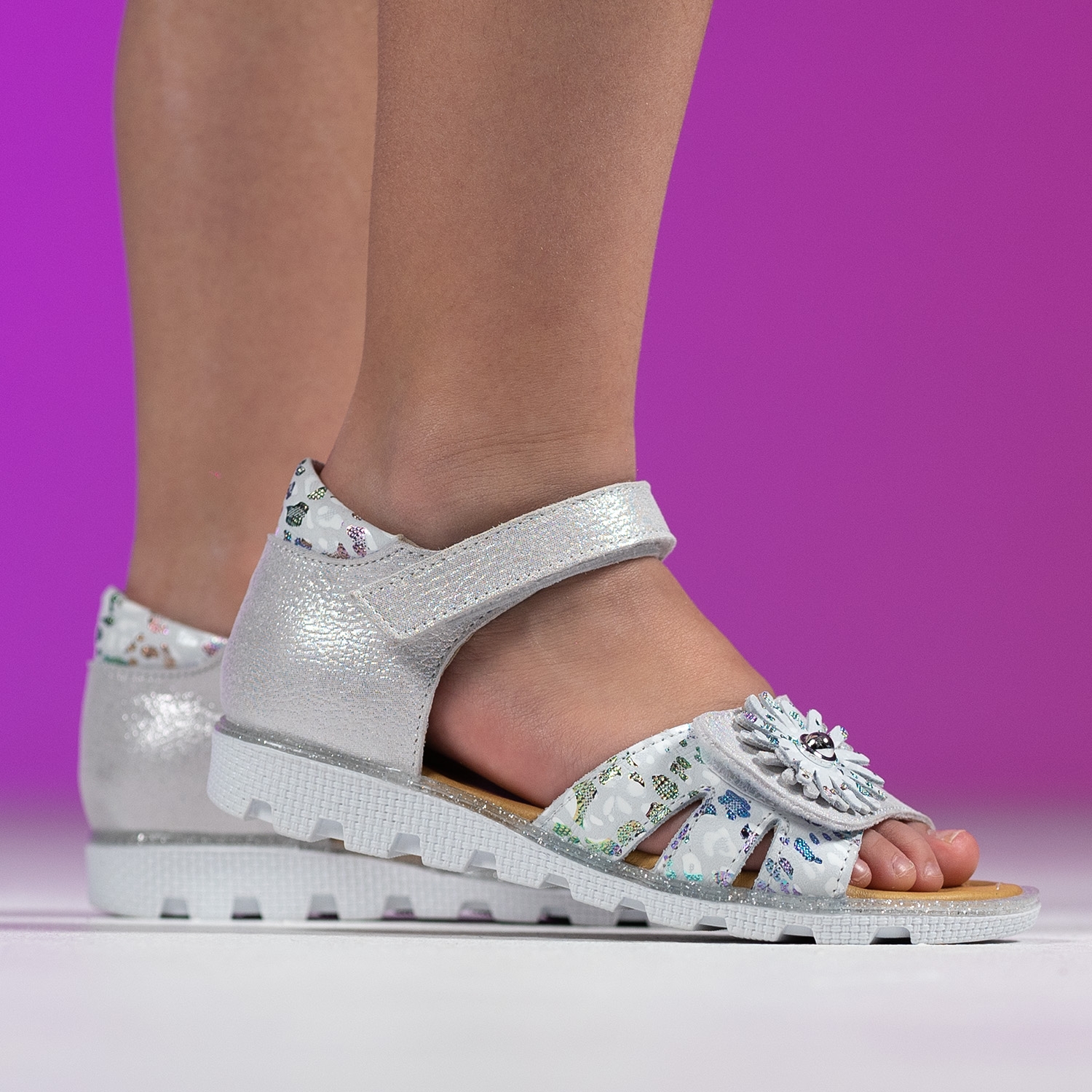 Children's sandals PONKI Queen Silver №26-30