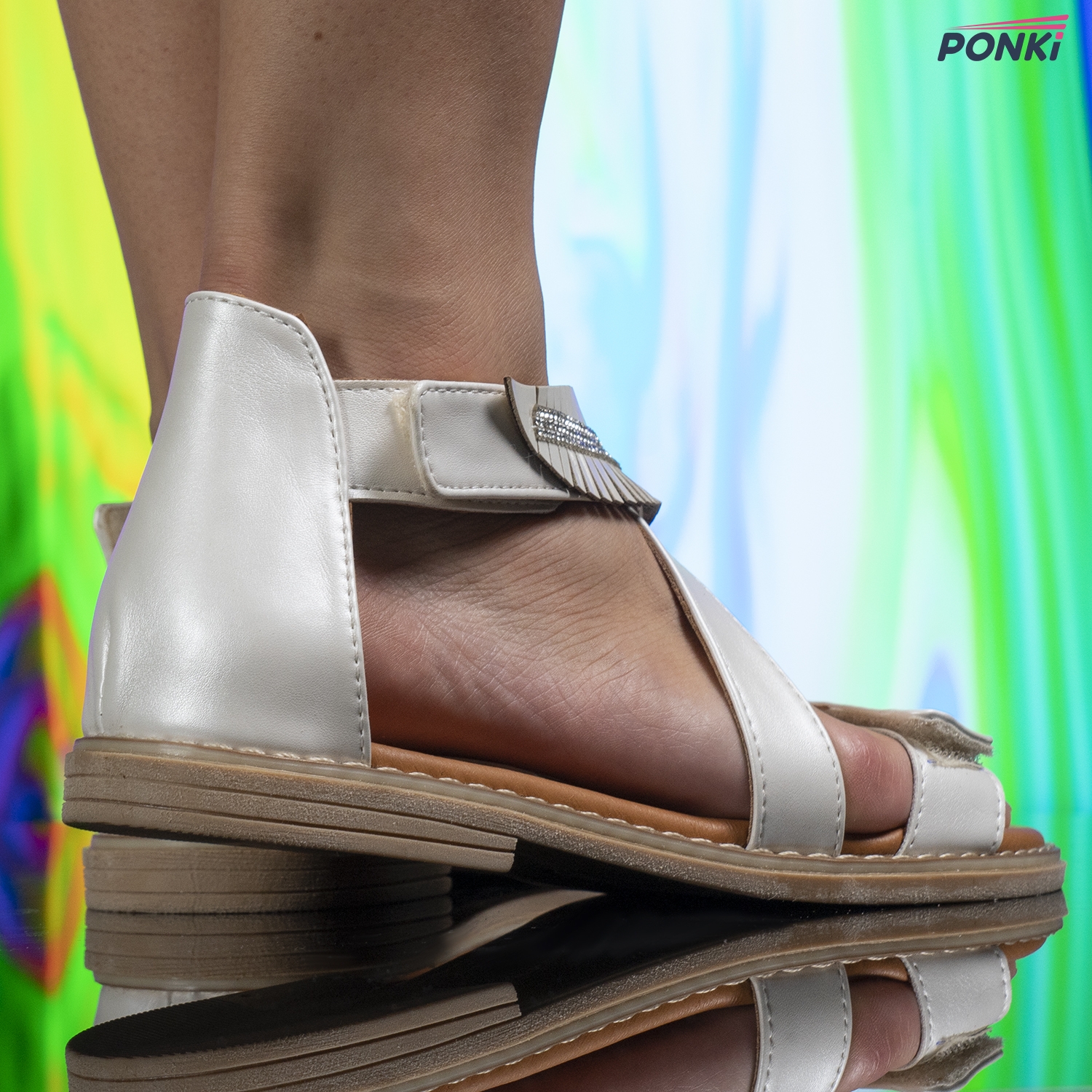 Children's sandals PONKI ROMANES WHITE №31-38