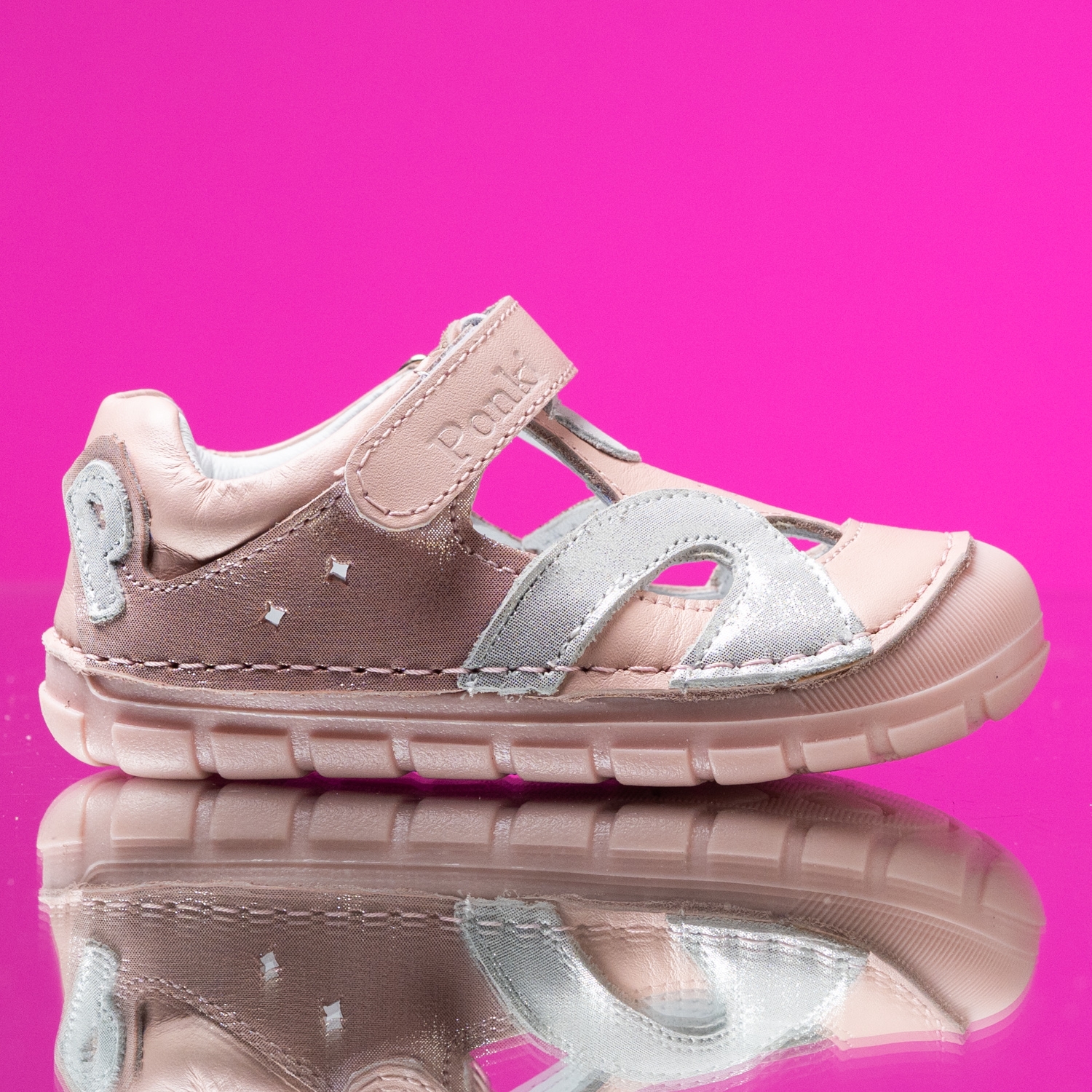 Baby barefoot sandals PONKI BAREFOOT REBBEL POWDER PINK №22-25