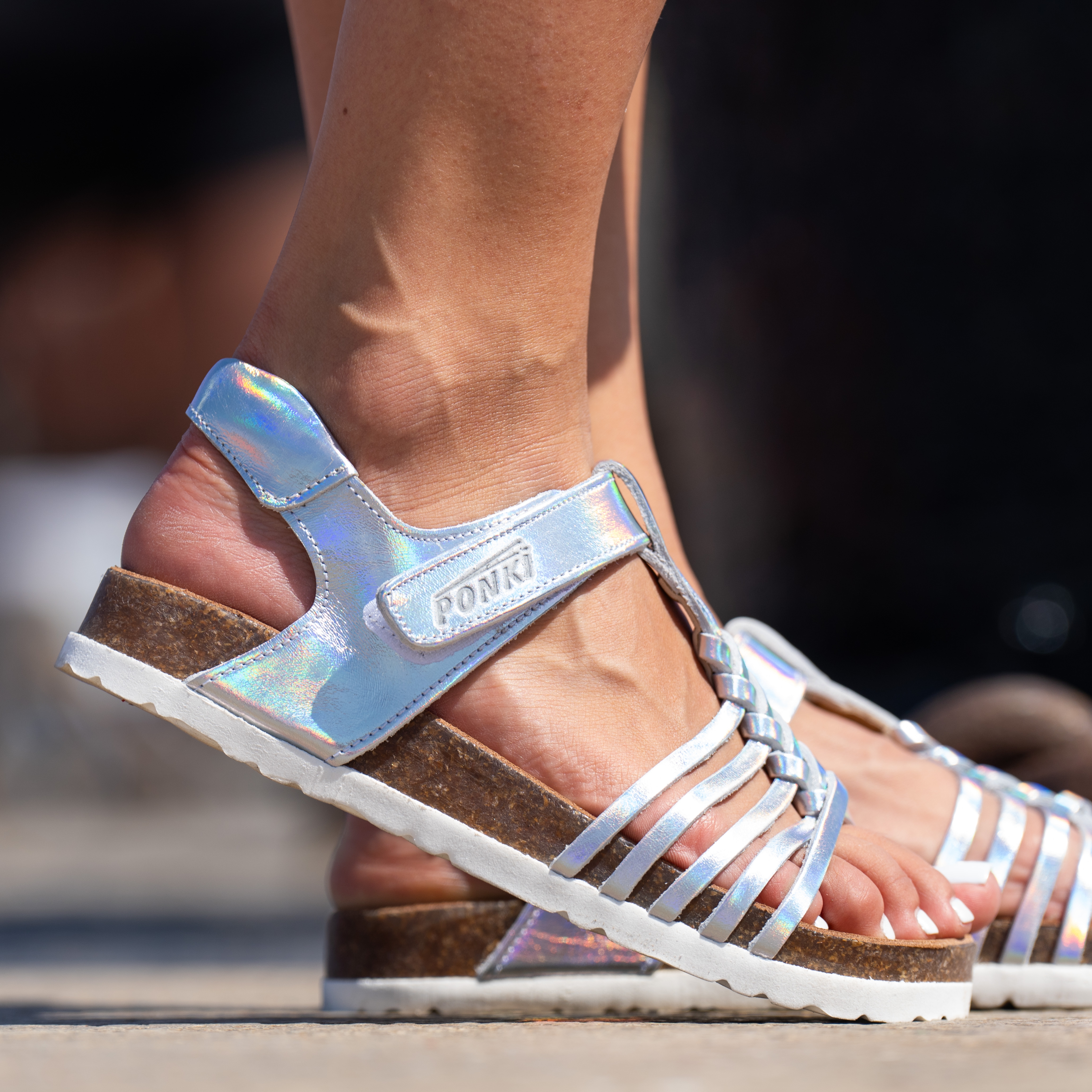 Children's sandals PONKI VAGGETA ELITE SILVER №32-36