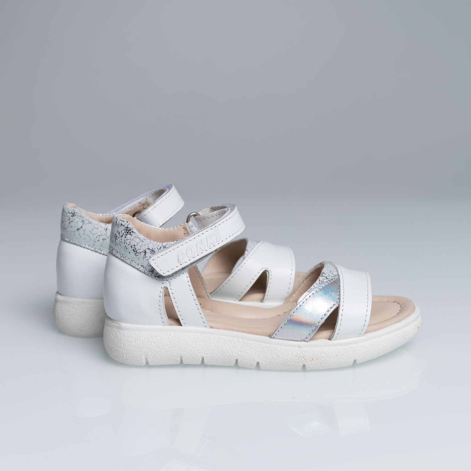 Children Sandals PONKI Sparkle White №26-30