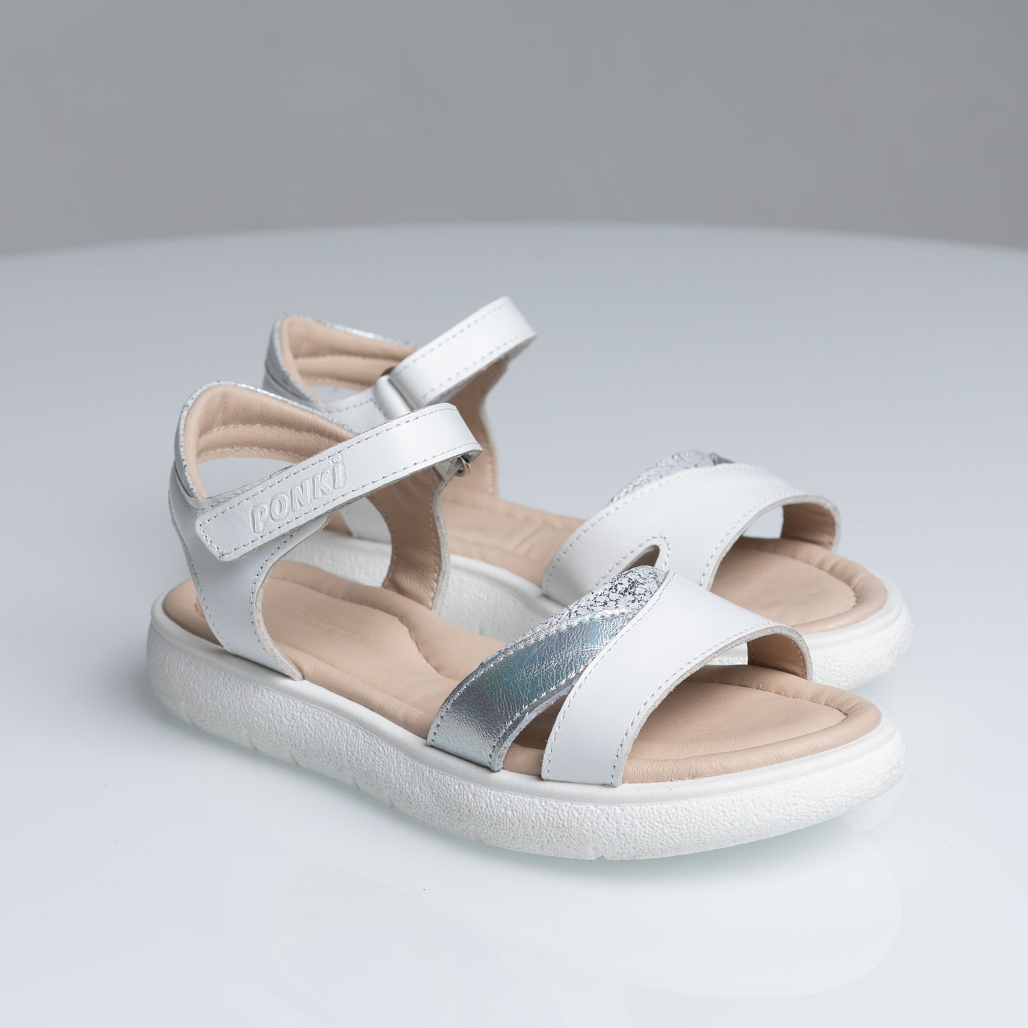 Children Sandals PONKI Sparkle White №31-36
