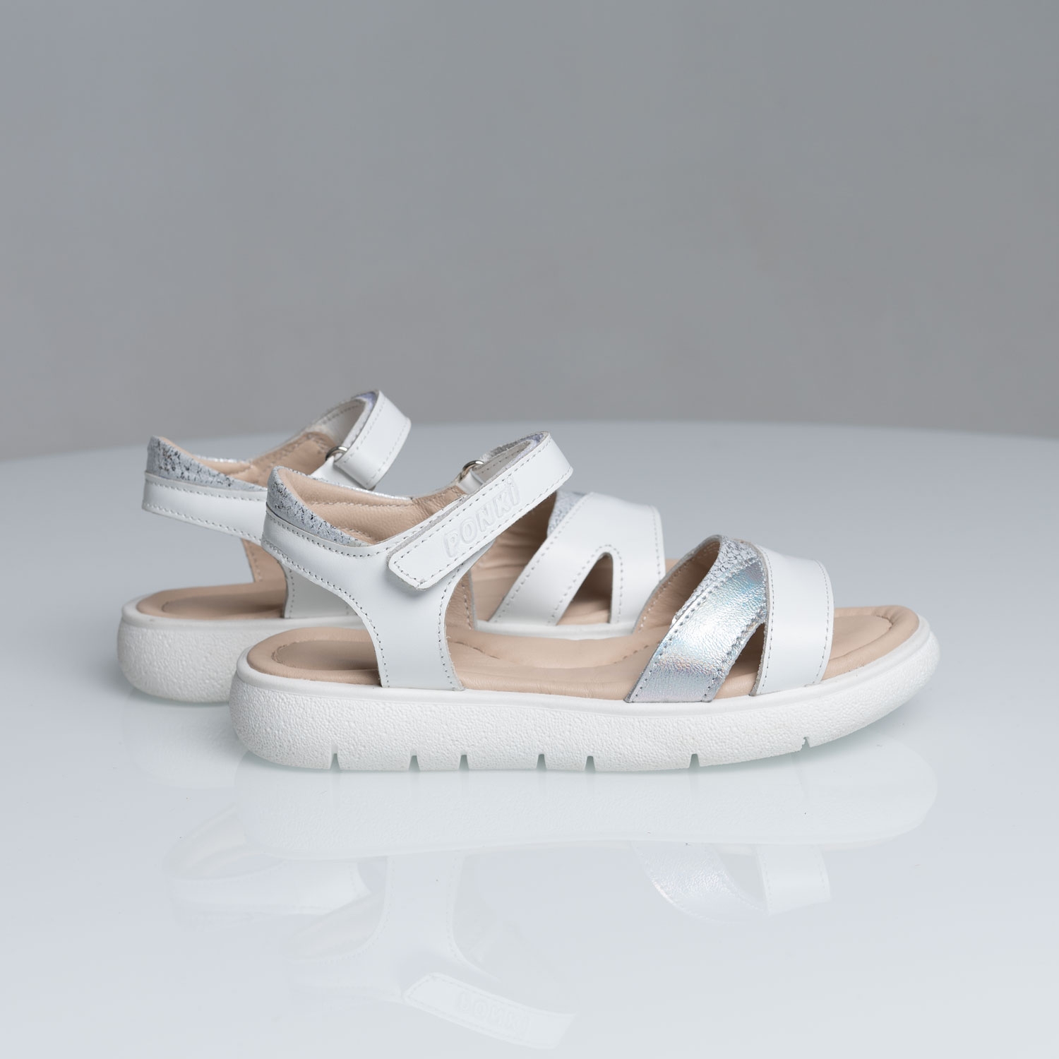 Children Sandals PONKI Sparkle White №31-36