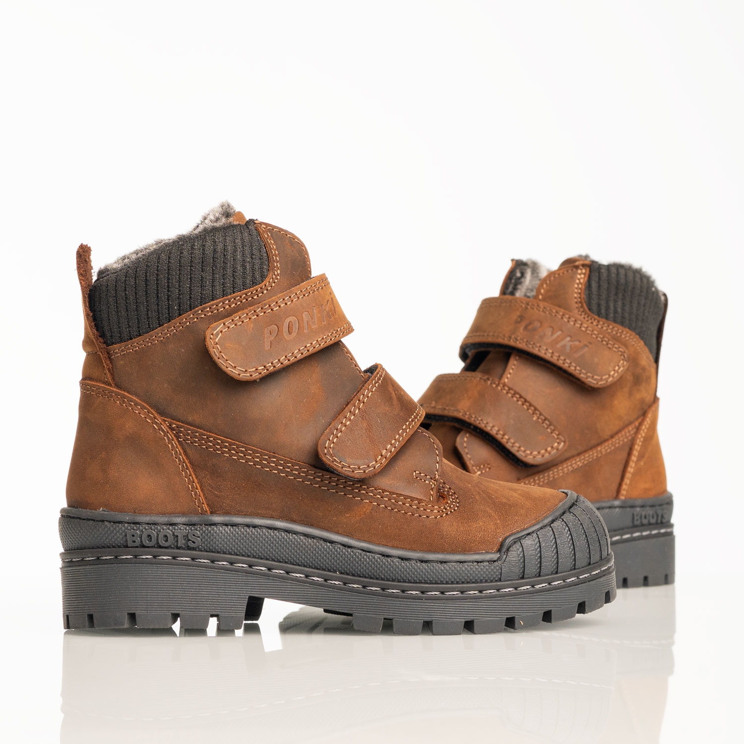 Cizme pentru copii **PONKI Noble Sand Brown**, mărimi **26–30