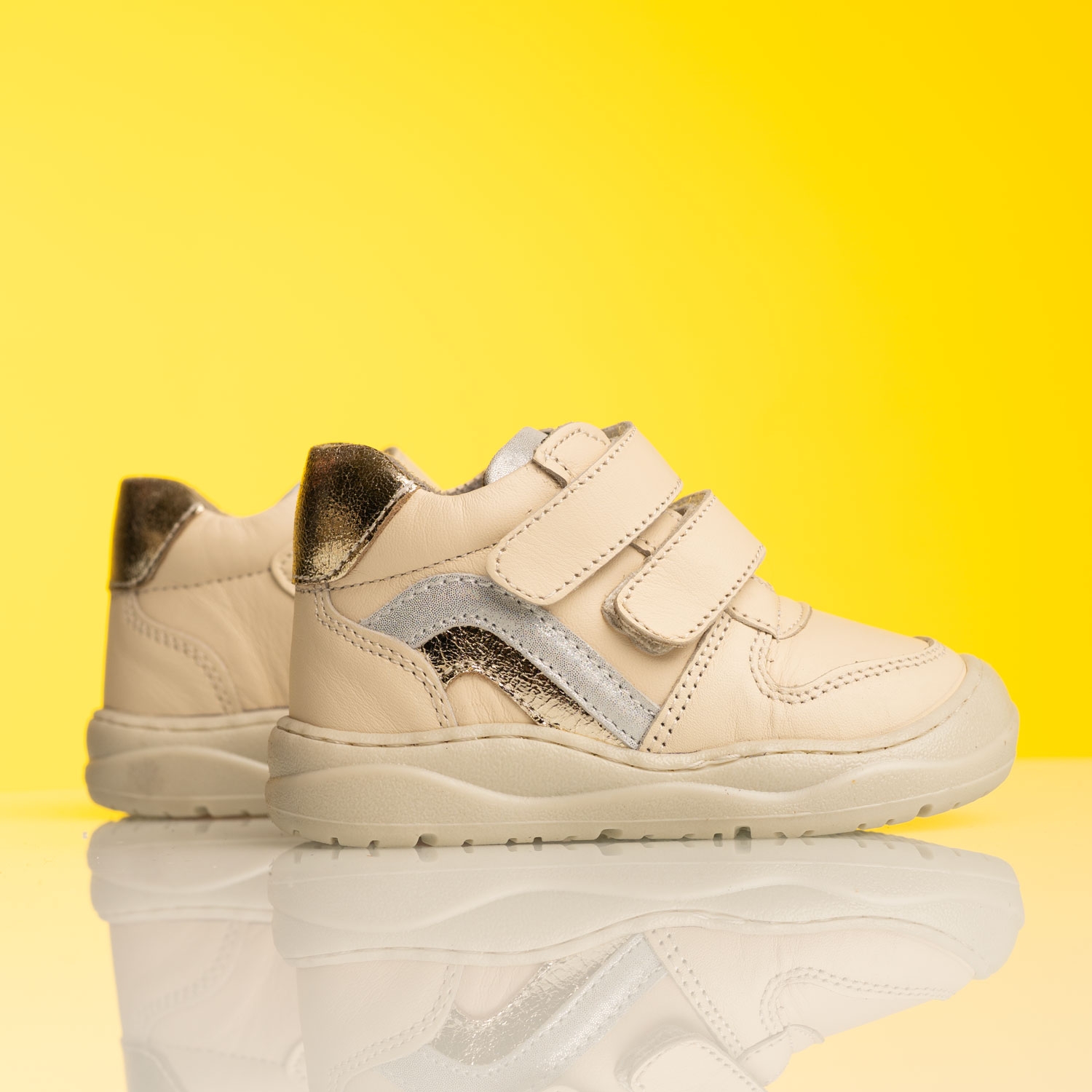 Ghete Barefoot pentru bebeluși PONKI BAREFOOT Spectrum Beige №19–22