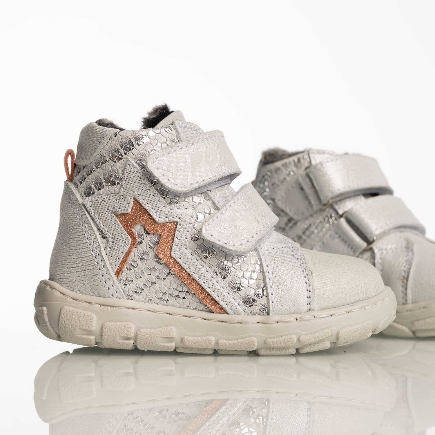 Ghete pentru bebeluși PONKI BAREFOOT Blendo Silver №20–23