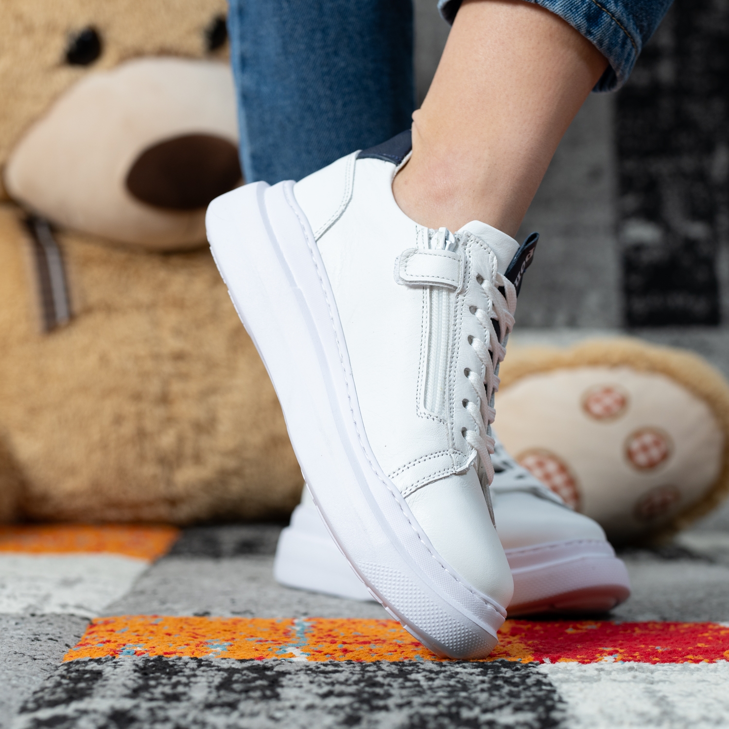 Junior sneakers PONKI Splint White-Darkblue №36-39