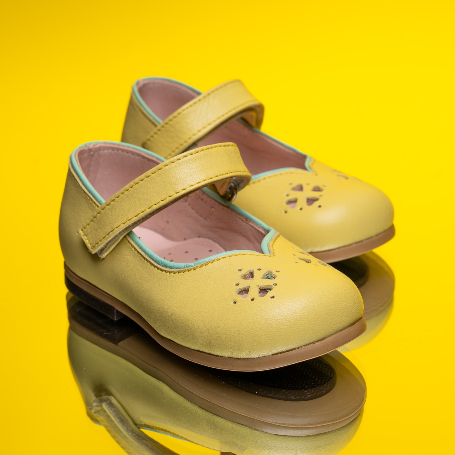 Kids Ballerinas Bebbini Flower Yellow Size 26-30