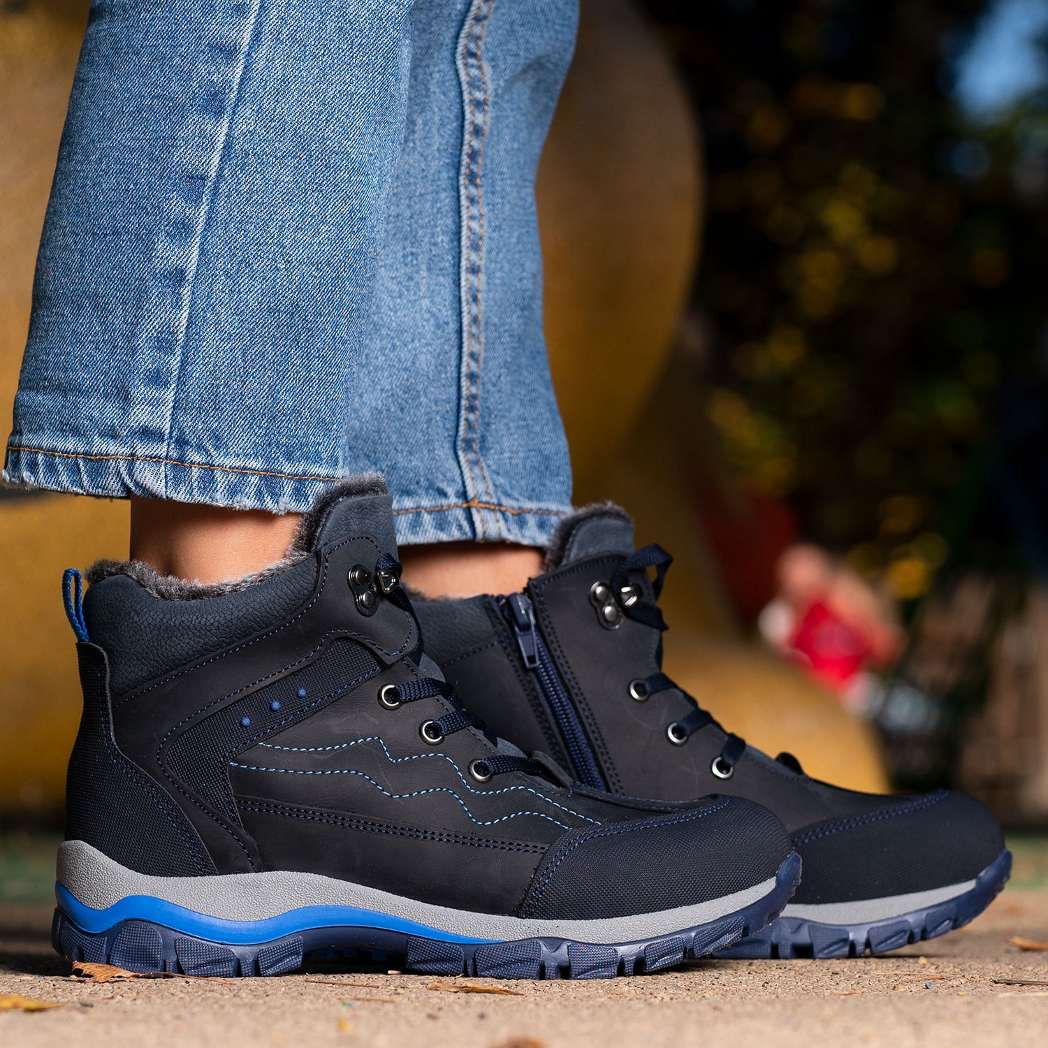 Kids Boots PONKI Rough DARKBLUE Size 31-36