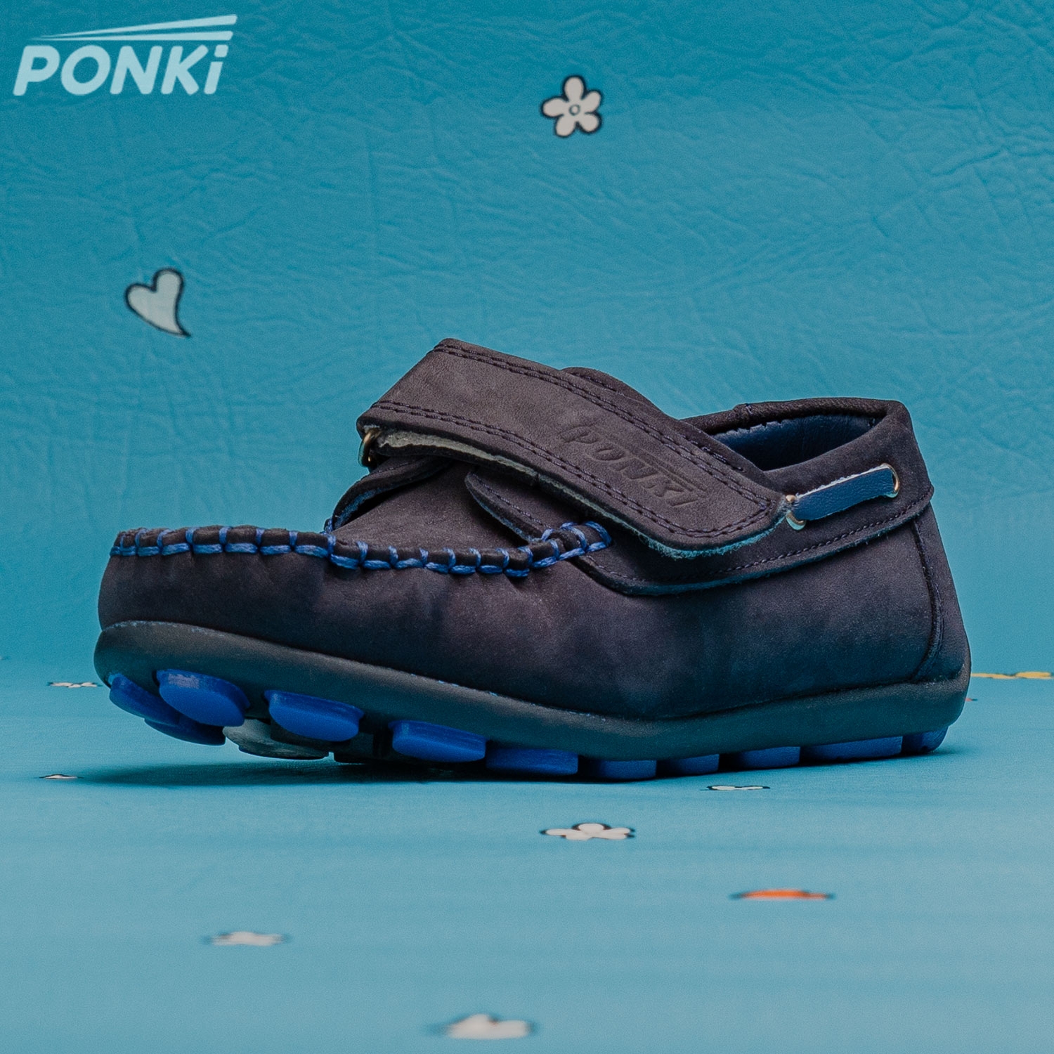 Kids Moccasins PONKI ELEGO DARKBLUE Size 26-30