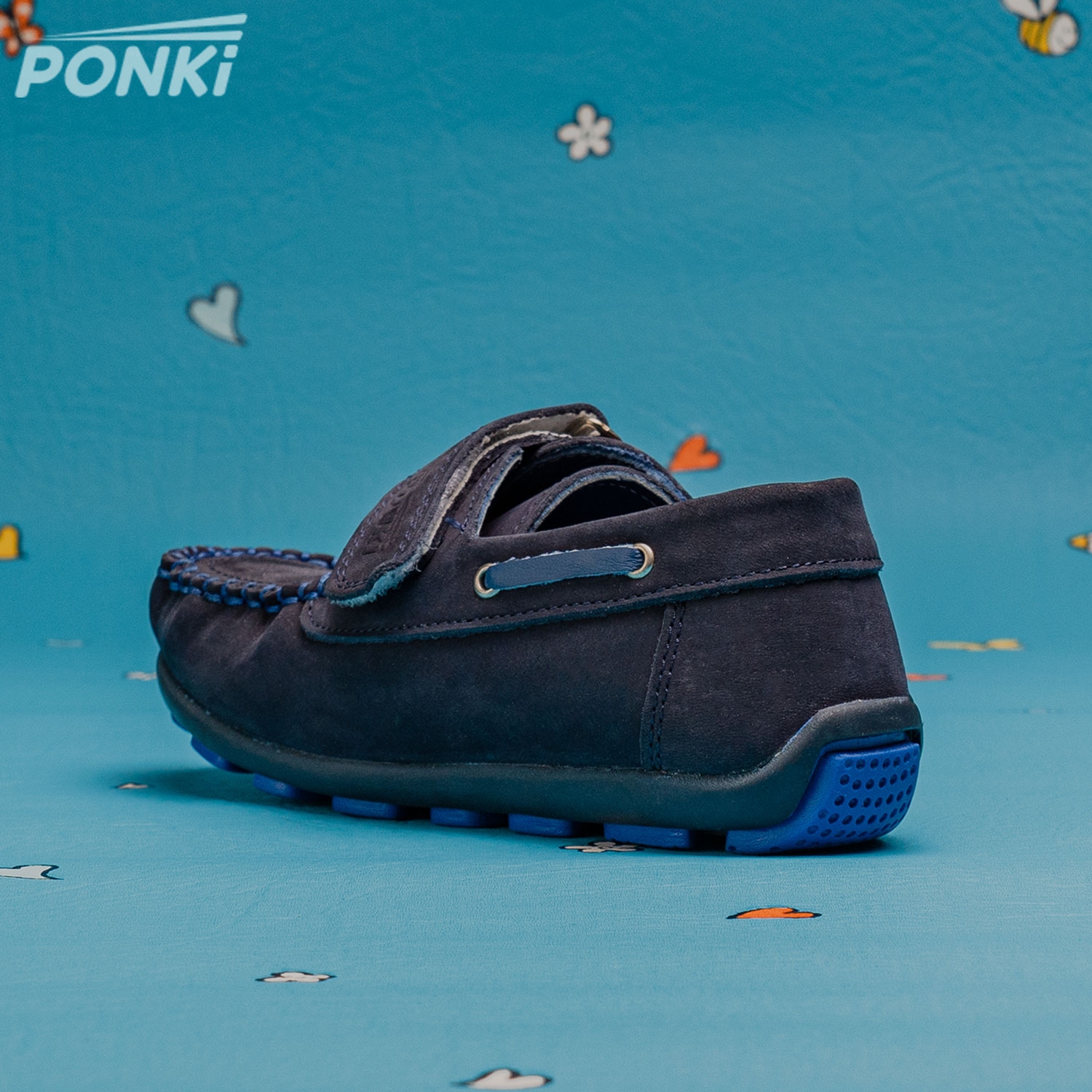 Kids Moccasins PONKI ELEGO DARKBLUE Size 26-30