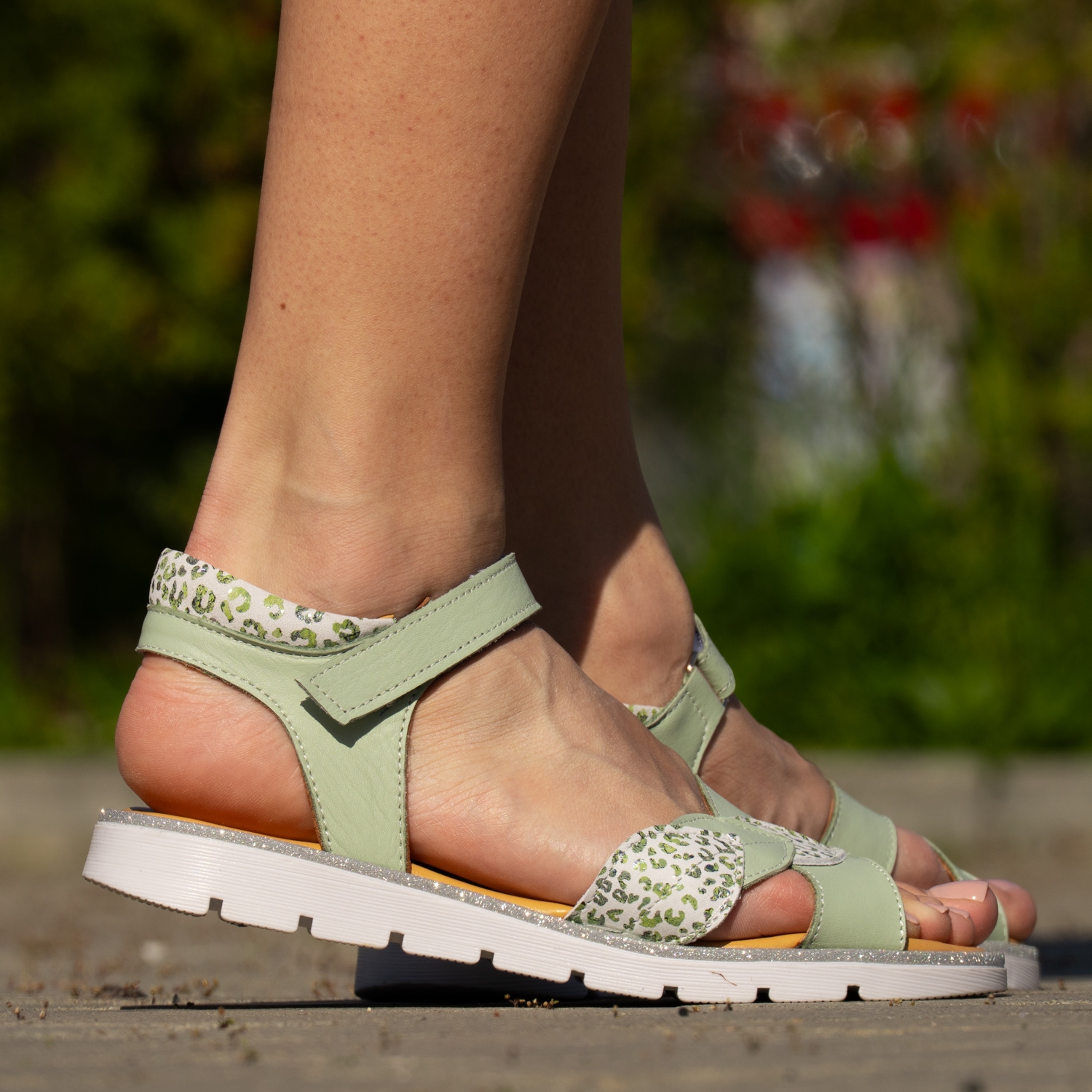 PONKI Amilia Green – Girls’ Leather Sandals №26-30