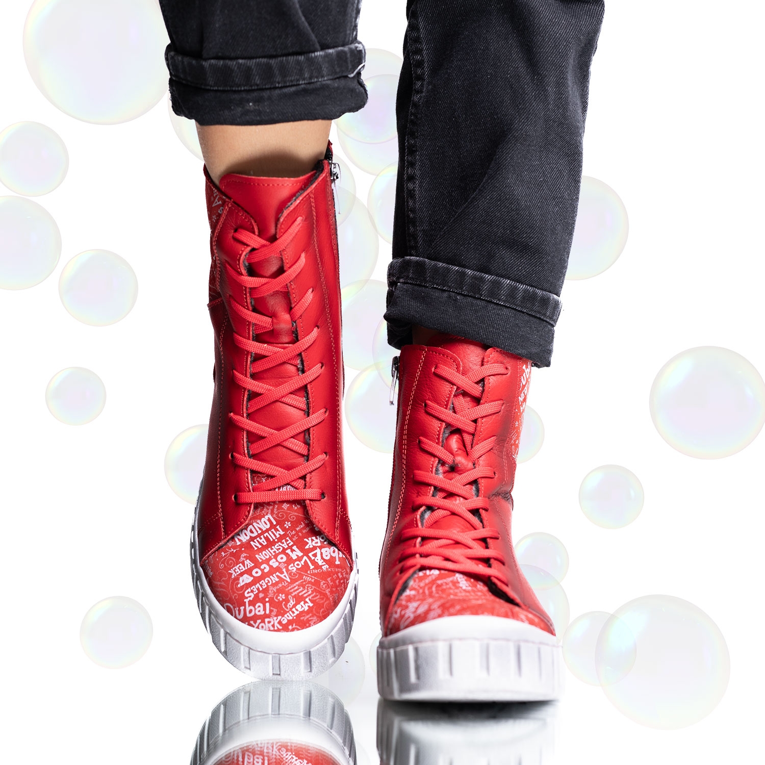 Youth boots PONKI WORLDE RED №36-39